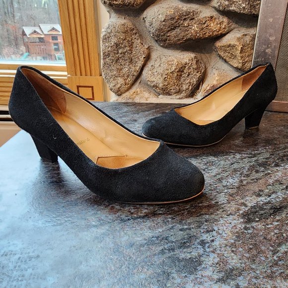 Trotters Penelope Black Suede Pumps Size 8.5W - Picture 10 of 16